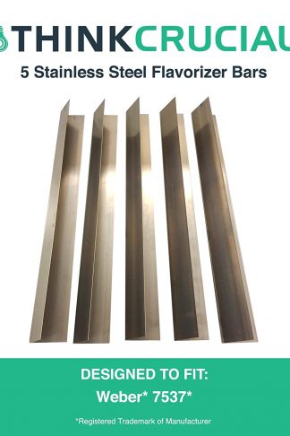 5 Replacements for Weber Stainless Steel Flavorizer Bars Fit Weber Grills, Compatible With Part # 7537, 22.5" x 2.25" x 2.375", by Think Crucial