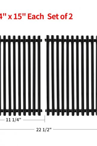 SHINESTAR Grill Cooking Grate Replacement Parts for Weber Genesis Silver A and Spirit 500, Porcelain Coated Cast Iron Cooking Grid (Set of 2 , 11 1/4" X 15" Each)