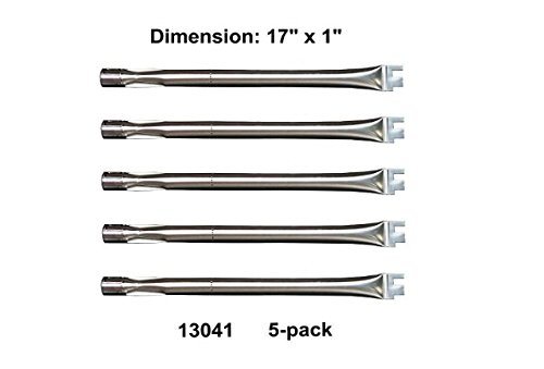 13041(5-pack) Replacement Straight Stainless Steel Burner for BBQ Grillware, Home Depot, Ducane, Original Part, Lowes Model Grills