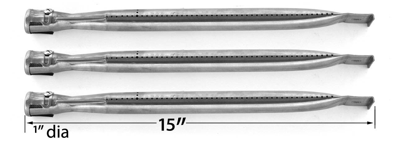 3 Pack Replacement Stainless Steel Burner for Charbroil 640-01303702-3, Kenmore 146.16132110, 146.16133110, 146.162201, 146.16222010 & Nexgrill 720-0697, 720-0744, 85-3225-6, Gas Grill Models