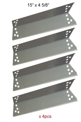 BBQ funland SH0681(4-pack) Stainless Steel Heat Shield, Heat Shield, Heat Tent, Burner Cover, Vaporizor Bar for Charbroil, Nexgrill, K-Mart, Kenmore Sears, Tera Gear Model Grills