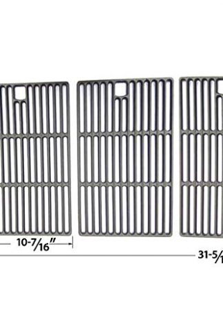 Cast Iron Cooking Grid for BroilChef GSC3218WA, BBQTEK GSC3218WB, Bond GSC3218WA, Kenmore 148.1637110 and Master Chef L3218 Gas Grill Models, Set of 3