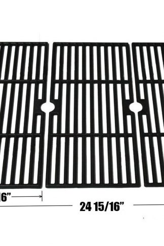 Edgemaster Matte Porcelain Coated Cast Iron Cooking Grid Set Replacement for Select Gas Grill Models by Kenmore, Charbroil, Thermos, Set of 3