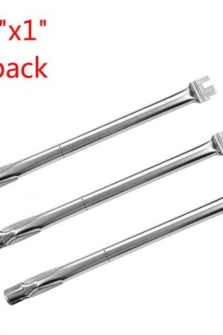 GASPRO GP-B041 Straight Stainless Steel BBQ Grill Burner Replacement for BBQ Grillware, Ducane, Home Depot, Lowes Model Grills(17x1 inch) (3 pack)