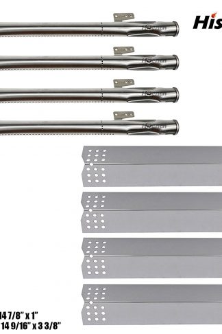 Hisencn BBQ Grill Replacement Stainless Steel Pipe Burner and Heat Plates Replacement Kit for Home Depot Nexgrill 720-0830H, 720-0830D Gas Grill