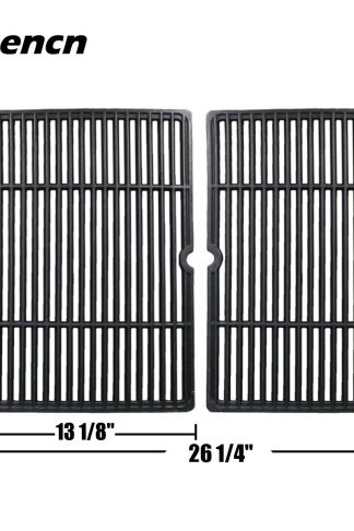 Hisencn JGX652 Replacement Porcelain coated Cast Iron Cooking Grid Set of 2 for Select Gas Grill Models By Char-Broil, Coleman, Kenmore, Thermos, Uniflame, Master and Others
