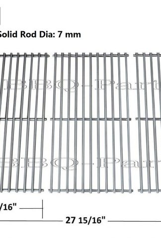 Hongso SCH763 Stainless Steel Wire Cooking Grid Replacement for Select Gas Grill Models by Charbroil, Kenmore and Others, Set of 3