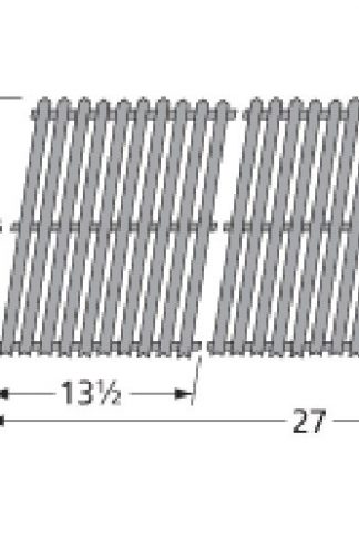 Music City Metals 59812 Porcelain Steel Channels Cooking Grid Replacement for Select Grill Master and Uniflame Gas Grill Models, Set of 2