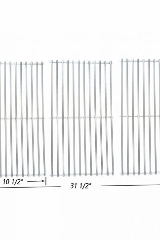 Onlyfire BBQ Stainless Steel Cladding Rod Cooking Grates / Cooking Grid Replacement Fit for Master Centro, Charbroil, Sam's Club, Members Mark, Jenn-Air, and Others, Set of 3