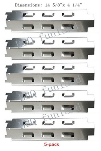 SH8531 (5-pack) Stainless Steel Heat Plate Replacement for Select Gas Grill Models By Charbroil, Kenmore and Others