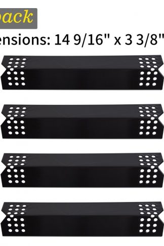 SHINESTAR Grill Heat Plate Shield Tent for Nexgrill, Grill Master 720-0697, 720-0737 Replacement Parts, for Kenmore and Others, 4-Pack 14 9/16 inch Porcelain Steel Burner Cover Flame Tamer(SS-HP003