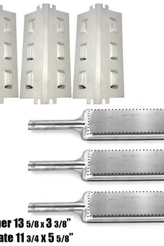 Set of Three Burners and Three Heat Plates for Char-Broil, Kenmore and Thermos Grill Models