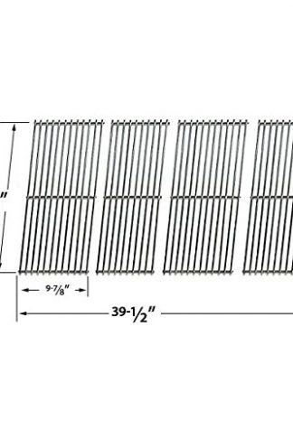 Stainless Steel Cooking Grid for Duro 780-0390, Weber 5770001, Aussie 69F6U00KS1 & Tera Gear 780-0390 Gas Grill Models, Set of 4