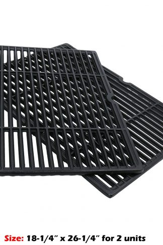 Uniflasy 2-Pack Heavy Duty Matte Porcelain Coated Cast Iron Cooking Grid Grates Replacement Part for Charbroil, Coleman, Kenmore, Thermos, Uniflame, Master Forge, Bbq Grillware Grills