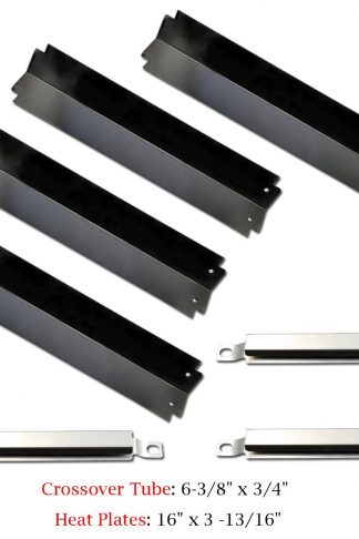 Uniflasy Porcelain Steel Grill Heat Plate Heat Shield Plate Tent Flavorizer Bars Burner Cover Flame Tamer Replacement Parts & Crossover Channels Tubes for Charbroil, Kenmore, Thermos Gas Grills Models