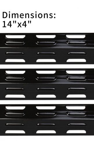 XHome 14 inch Heat Plate, Porcelain Steel Heat Shield Grill Parts Replacement for BBQ Tek, Bond, Broil Chef and Other Gas Grill Models, KL-H40(14" x 4",3 pack)