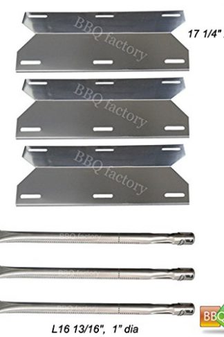 bbq factory® Replacement Charmglow Home Depot 3 Burner 720-0230, 720-0036-HD-05 Grill Stainless Steel Burners & Stainless Steel Heat Plates