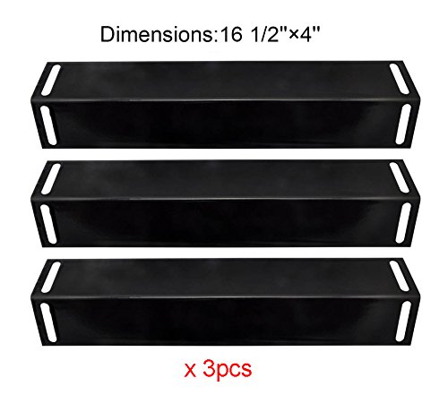 BBQ funlad PH2151 (3-pack) Porcelain Steel Heat Plate Replacement for Select Gas Grill Models By BBQ Grillware, Uniflame, Grill Chef and Others