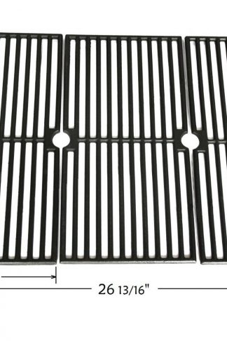 BBQ funland GI4103 Gloss Porcelain Coated Cast Iron Cooking Grid Replacement for Select Brinkmann and Charmglow Gas Grill Models, Set of 3