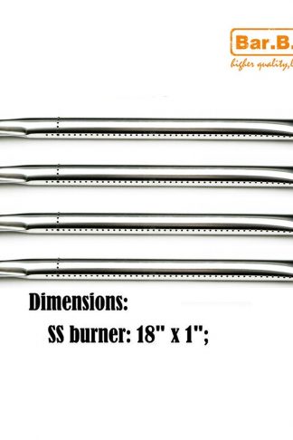Bar.b.q.s 13181 (4-pack) Replacement Straight Stainless Steel Burner for Perfect Flame, Uniflame, and Other Grills