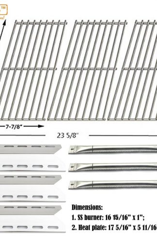 Bar.b.q.s Replacement Gas Grill SS Burners , SS Heat Plates, SS Cooking Grids Grates For Lowe's Perfect Flame Gas Barbecue Grill Model 720-0335, 7200335, 720 0335