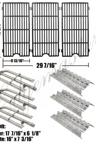 Edgemaster Repair Kit Grill SS Burners,SS Heat Plates,Set of 3 Cooking Grid Replacement Fits Perfect Flame 3019L, Perfect Flame 3019LNG Gas Grill Models