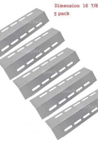 GASSAF 5-Pack Stainless Steel Heat Plate Shield Replacement for Select Ducane 5 Burner Gas Grill Models, Grill Replacement Parts(16 7/8" x 5 1/8")