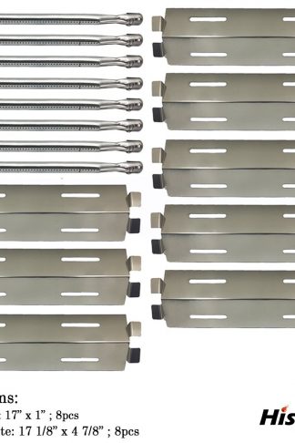 Hisencn 8Pack Repair Kit Stainless Steel Grill Burners,Heat Plates, Heat Shield Replacement For Select Bakers And Chefs, Grill Chef, Members Mark Gas Grill Models