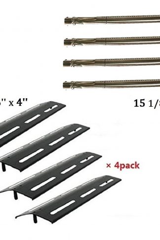 Hongso Gas Grill Parts Kit, Replacement Kenmore Burners, Heat Plates P01708034E, P02008010A, P02008029A, 4 Pack (SBA631-PPA631)