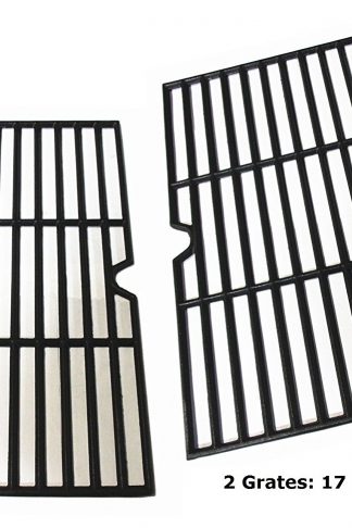 Hongso PCF162 Cast Iron Cooking Grid Grate Replacement for Grill Master 720-0737, Grill Chef, Nexgrill Gas Grill, Set of 2 (17 1/8 x 24 7/8 inches)