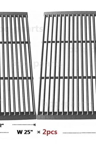 Hongso PCF662 Porcelain Cast Iron Cooking Grate Replacement for Brinkmann, Charbroil, Charmglow and Other Grills, Set of 2
