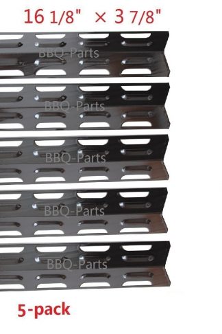 Hongso PPB071 (5-pack) Replacement Porcelain Steel Heat Plate, Heat Shield, Heat Tent, Burner Cover, Vaporizor Bar, and Flavorizer Bar for Kenmore, Master Forge and Others (16 1/8 x 3 7/8)