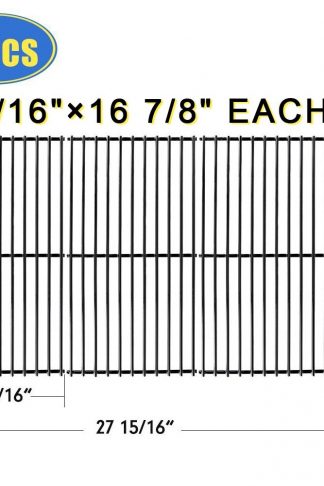 XHome Grill Grate 16 7/8" Grill Replacement Parts 16 inch for Charbroil 463420507, 466420911, Kenmore, Master Chef, Backyard and Others, Porcelain Steel(3 Pack, 16 7/8" x 9 5/16")