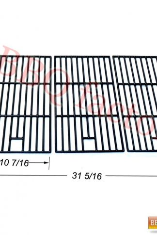 bbq factory Replacement Porcelain coated Cast Iron Cooking Grid Grate JGX273 for Select Master Forge and Perfect Flame Gas Grill Models, Set of 3