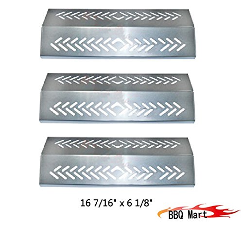 94641(3-pack) Stainless Steel Heat Plate Replacement for Select Gas Grill Models By Broil-mate, Grillpro, Sterling and Others