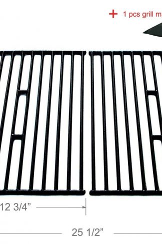 BBQ funland GP4362 Porcelain Coated Cast Iron Cooking Grid Replacement for Select Gas Grill Models by Broil King, Broil-Mate and Others, Set of 2