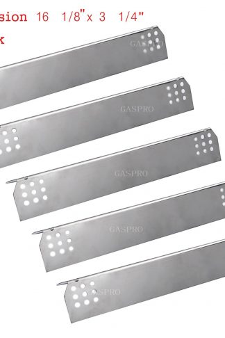 GASPRO GP-P451 (5 pack) Stainless Steel Heat Plate, Heat Shield Replacement for Kitchen Aid 720-0745 and Jenn Air 720-0336B, 720-0336C, 720-0709, 720-0709B, 720-0720 Gas Grill(16 1/8X 3 1/4inch)