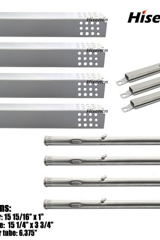 Hisencn BBQ Repair Kit Stainless Steel Pipe Burner, Heat Plate, Carry over Tube Replacement For Charbroil 463241113, 463449914 Gas Grill Model