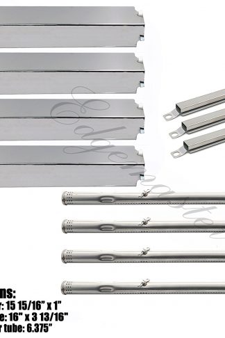 Hisencn BBQ Repair Kit Stainless Steel Pipe Burner , Heat Plate , Carry over Tube Replacement For Charbroil 463247310, 463257010 Gas Grill Model
