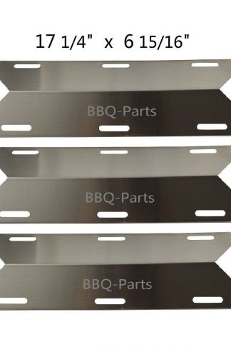 Hongso SPA241 (3-pack) Stainless Steel Heat Plate, Heat Shield, Heat Tent, Burner Cover Replacement for Charmglow, Costco Kirkland, Nexgrill, Sterling Forge, Lowes Model Grills (17 1/4 x 6 15/16)