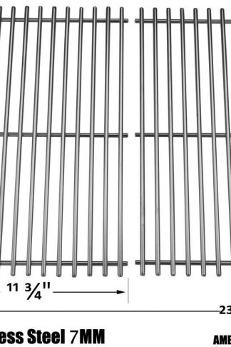 Stainless Steel Cooking Grids For Brinkmann 2500, 2500 pro series, 2600, 2700, 2720, 4425, 810-2705-1, 810-2720 & Members Mark Gas Grill Models, Set of 2