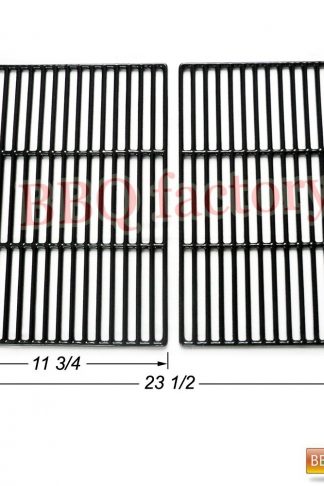 bbq factory JGX662 Replacement Cast Iron Cooking Grid Porcelain coated Set of 2 for Select Gas Grill Models By Brinkman,Grill Chef, Grill Zone Gas Grill and Others