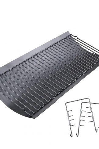 Uniflasy 27 inches Ash Pan Fits Chargriller 1224, 1324, 2121, 2222, 2727, 2828, 2929 Charcoal Grills, Charbroil 17302056 Grill Repair Replacement Part with Fire Grate Hanger