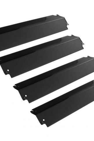 UNICOOK Grill Heat Plate 4 Pack, Porcelain Heat Tent Shield, Grill Replacement Parts, 16''L x 3 13/16''W Grill Burner Cover, Flame Tamer, Flavorizer Bar for Most Gas Grills