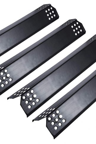 UNICOOK Porcelain Grill Heat Plate 4 Pack, Gas Grill Replacement Parts, 14-9/16"L Heat Shield, Flavorizer Bars, Heat Shield Plate, Grill Burner Cover, Flame Tamer for BBQ Gas Grill, Small