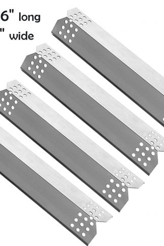 YIHAM KS708 Replacement Parts for Grill Master 720-0697 Nexgrill 720-0830H 720-0783E 720-0737 BBQ Heat Shield Plate Tent Burner Cover Flame Tamer, 14 9/16 inch x 3 3/8 inch, Stainless Steel, Set of 4