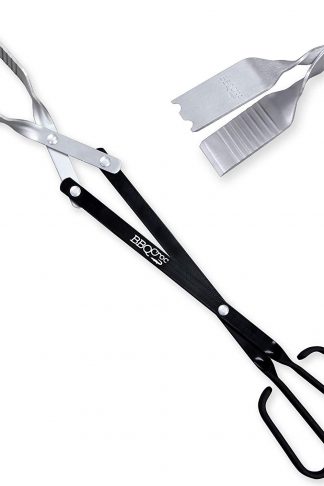 BBQCroc 3 in 1 Barbecue Tool 21-inch - Extra Light and Long Tongs, Spatula and Grill Scraper (Black)