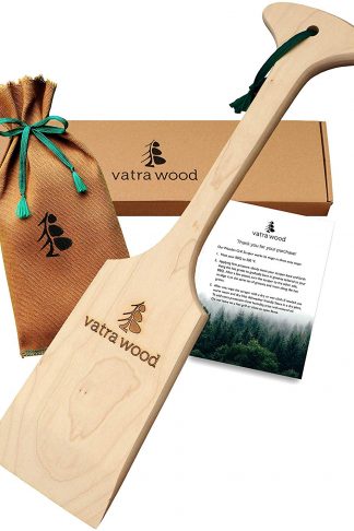 Vatra Wood Grill Scraper - Wooden BBQ Cleaner Tool for Grills Grate - 17 inches - Wire Bristle Free Barbecue Cleaning Accessories - Natural Replacement for Barbeque Metal Bristles Brush