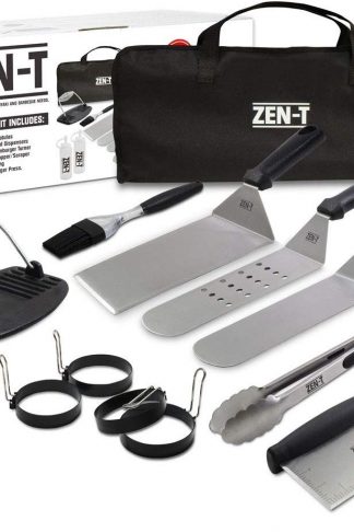 ZEN-T - 14 Piece Grill Griddle BBQ Tool Kit - Heavy Duty Professional Grade Stainless Steel BBQ Tools - Perfect Grilling Utensils for All Your Grilling Needs – Outdoor and Indoor BBQ Accessories