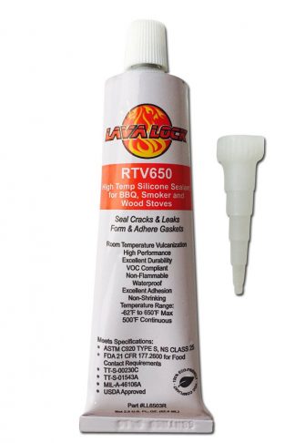 LavaLock RTV 650 F BBQ Grill Smoker Sealer Hi Temp Silicon Adhesive 3 oz (2.8 fl. Ounce)